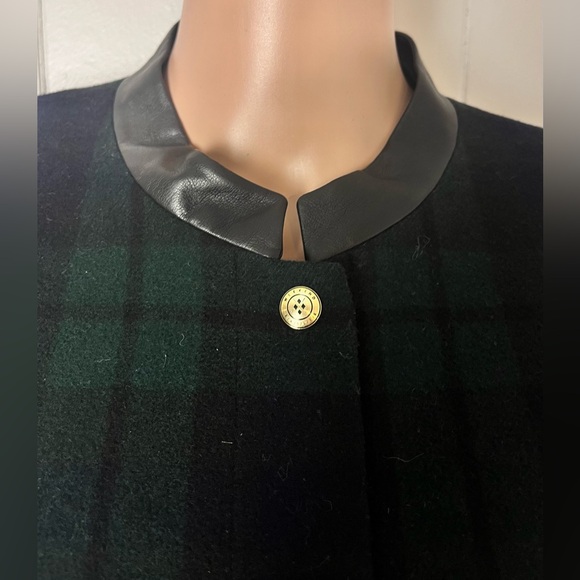 BASLER Weekend- Green and Blue Jacket/Blazer -Gold Details-Leather Trim-Size: 40 - Picture 3 of 6